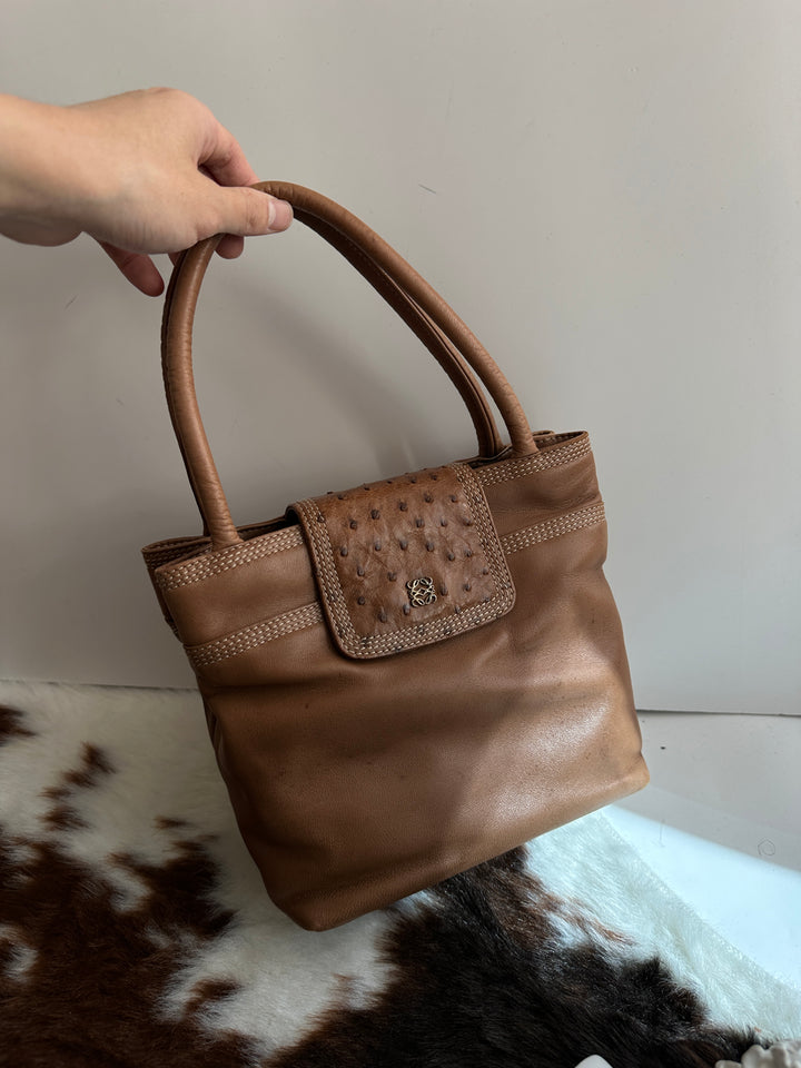 Loewe Ostrich Leather Tote 🤎✨ | Quiet Sophistication Meets Rare Craft