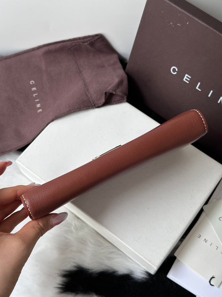Celine Vintage Calfskin Long Wallet 🤎✨｜Rich Chocolate Tone・Full Set with Box・Convertible WOC Style