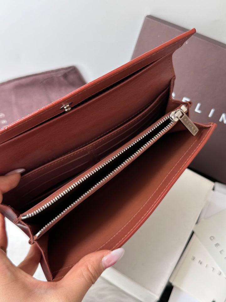 Celine Vintage Calfskin Long Wallet 🤎✨｜Rich Chocolate Tone・Full Set with Box・Convertible WOC Style