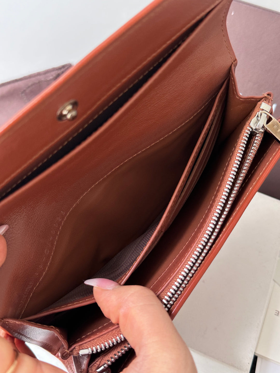 Celine Vintage Calfskin Long Wallet 🤎✨｜Rich Chocolate Tone・Full Set with Box・Convertible WOC Style