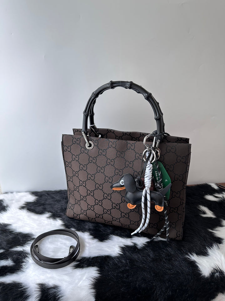 Gucci Bamboo Nylon Tote Bag 🖤🤎｜Iconic Bamboo Handle・Lightweight Nylon・With Original Strap