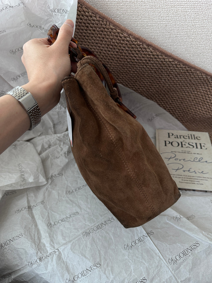 Chanel Suede “Teddy Bear” Tote — Brown with Tortoiseshell Chain Handles 🧸🤎 Vintage Atmosphere & Cozy Luxe