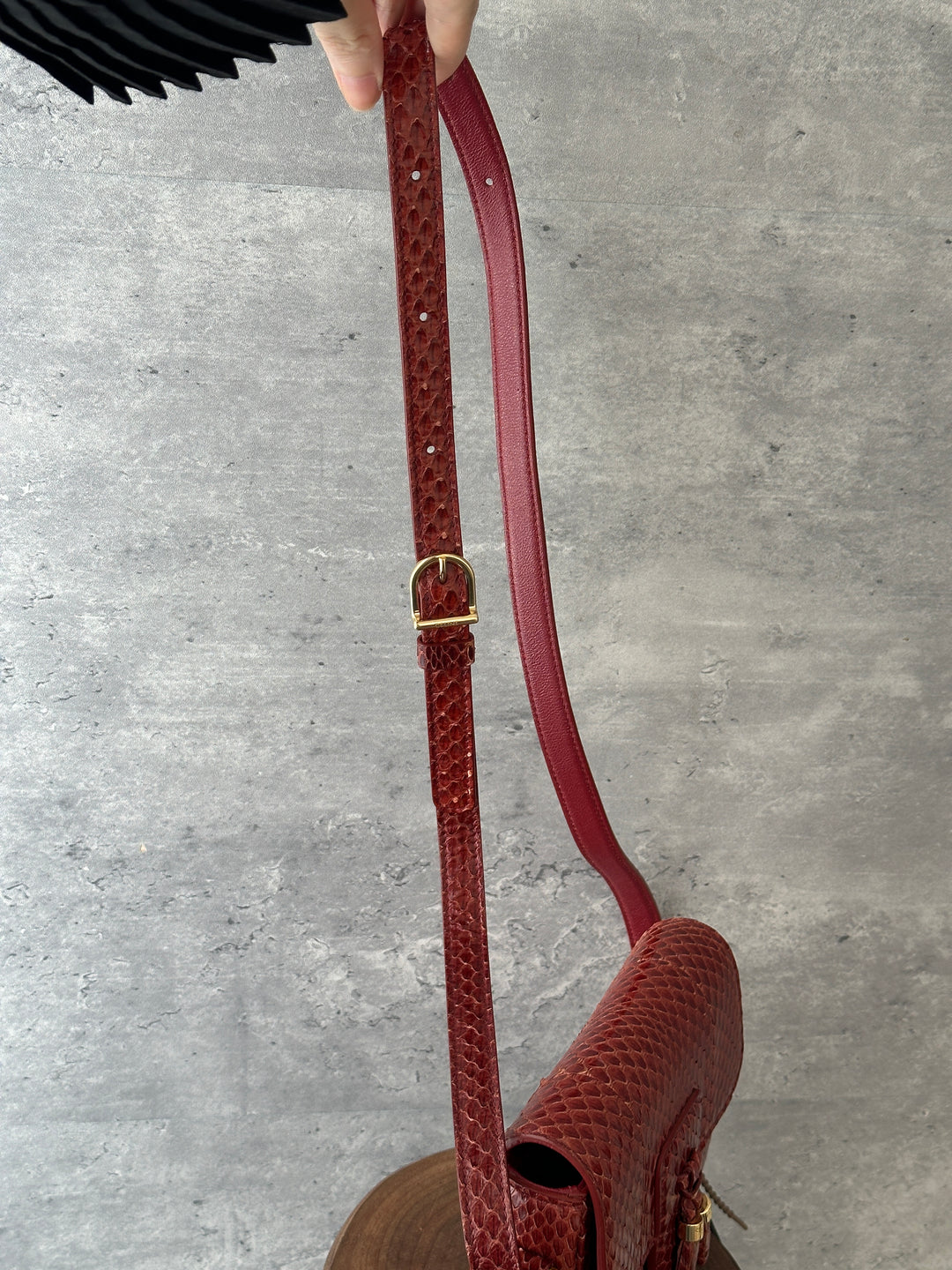 Celine Python Mini Crossbody ❤️✨｜Burgundy Python × Vintage Tassel Detail × Compact Silhouette