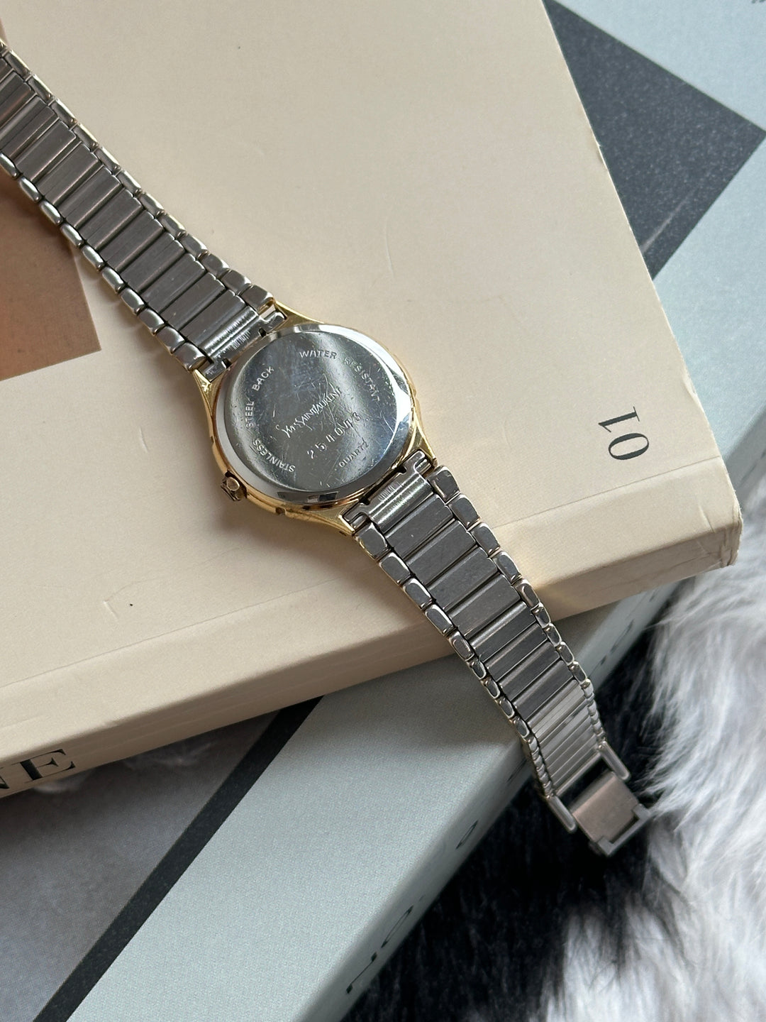 Yves Saint Laurent Moonphase Two-Tone Watch 🌙✨｜Moonphase Dial × Two-Tone Bracelet × Adjustable Fit