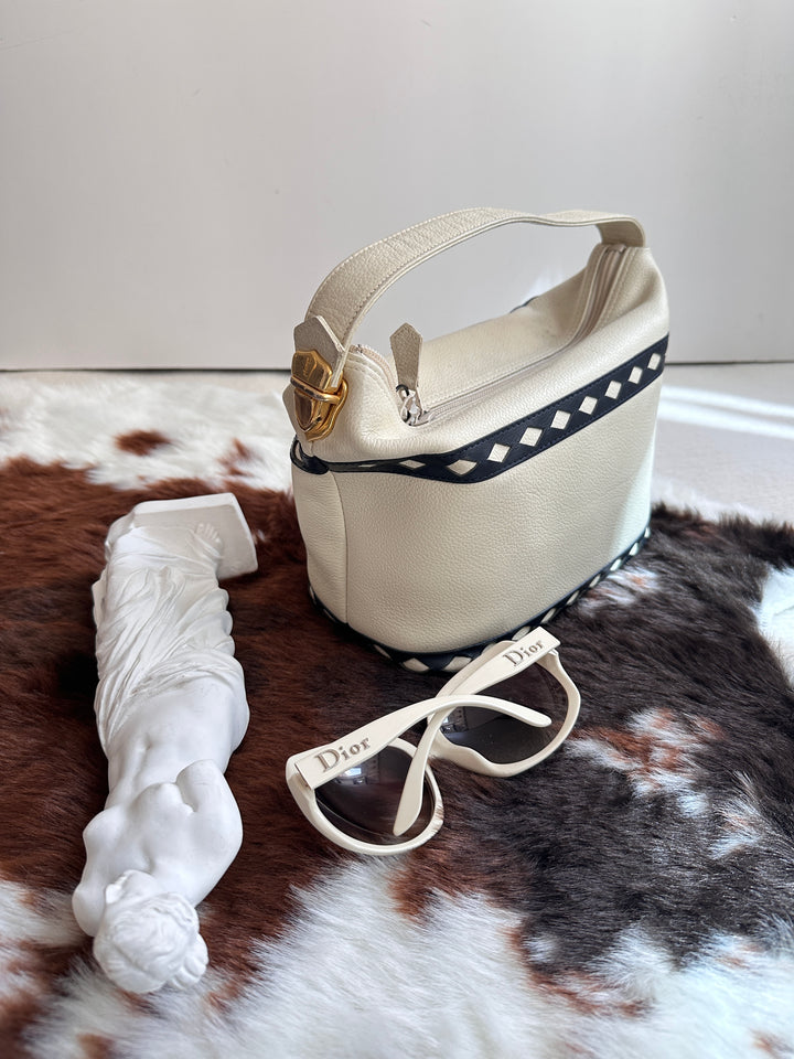Yves Saint Laurent Ivory Leather “Lunch Box” Hobo 🤍 | Minimal Form, Maximum Charm