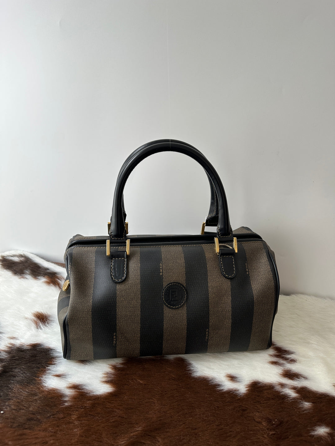 Fendi Striped Boston Bag 🖤🤎