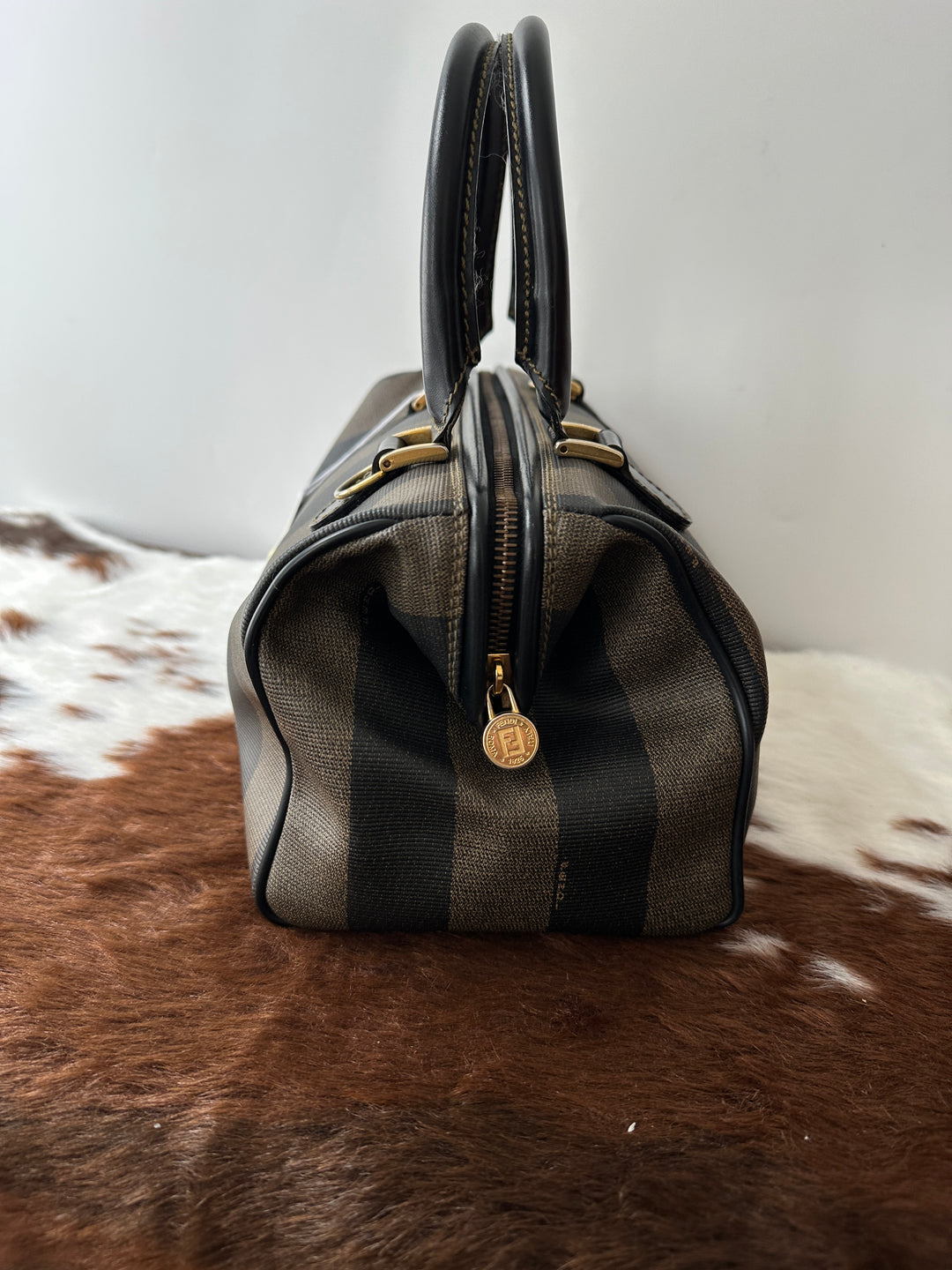 Fendi Striped Boston Bag 🖤🤎
