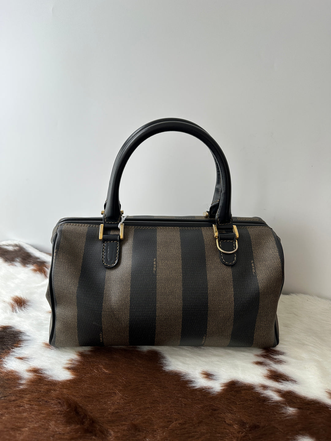 Fendi Striped Boston Bag 🖤🤎