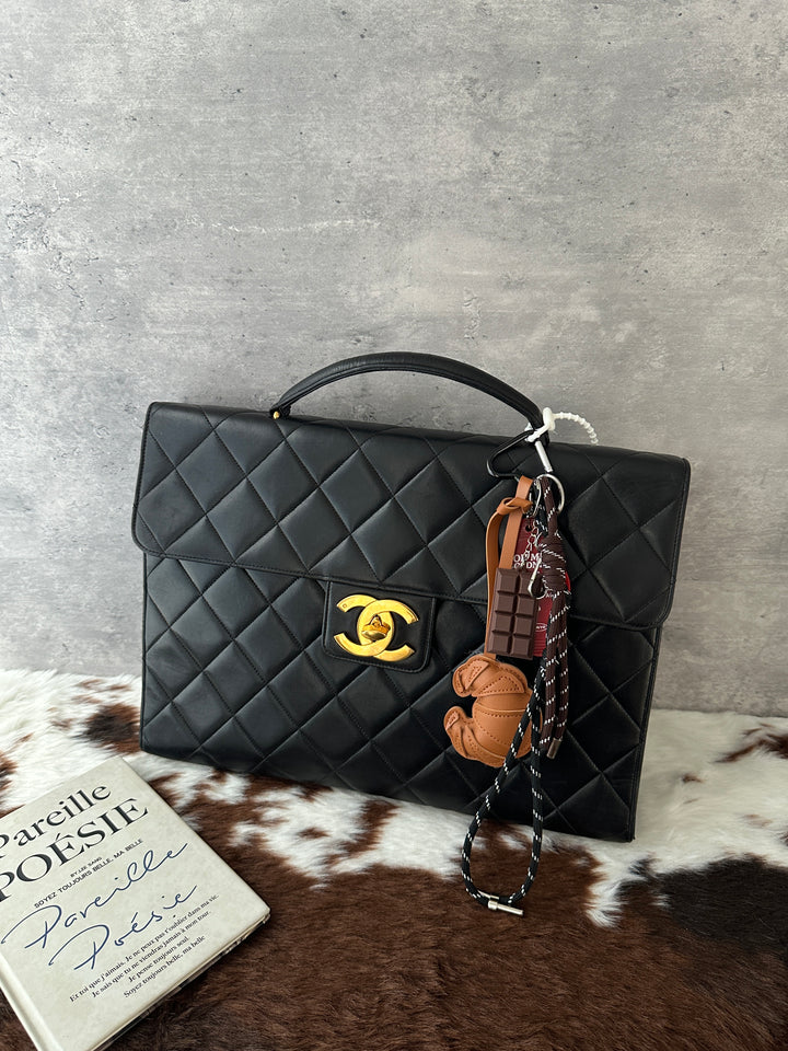 Chanel Quilted Lambskin Briefcase 🖤✨｜Gold-Tone CC Turnlock × Quilted Lambskin × Laptop-Friendly Size