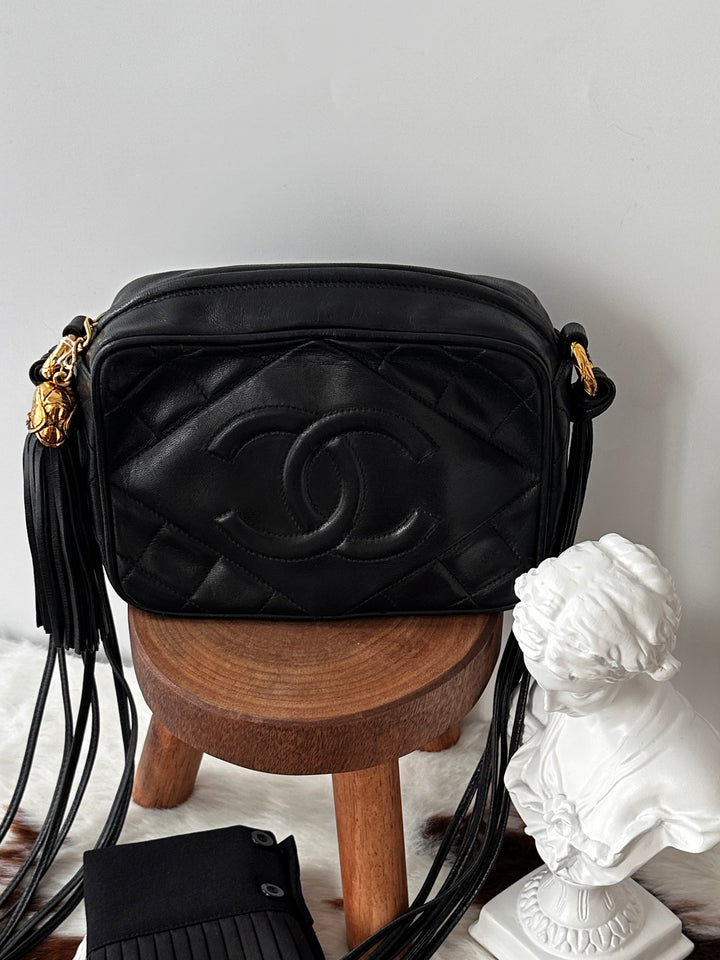 CHANEL Gold Ball Tassel Camera Bag 🖤✨｜Small Size × Long Strap × Tassel Detail