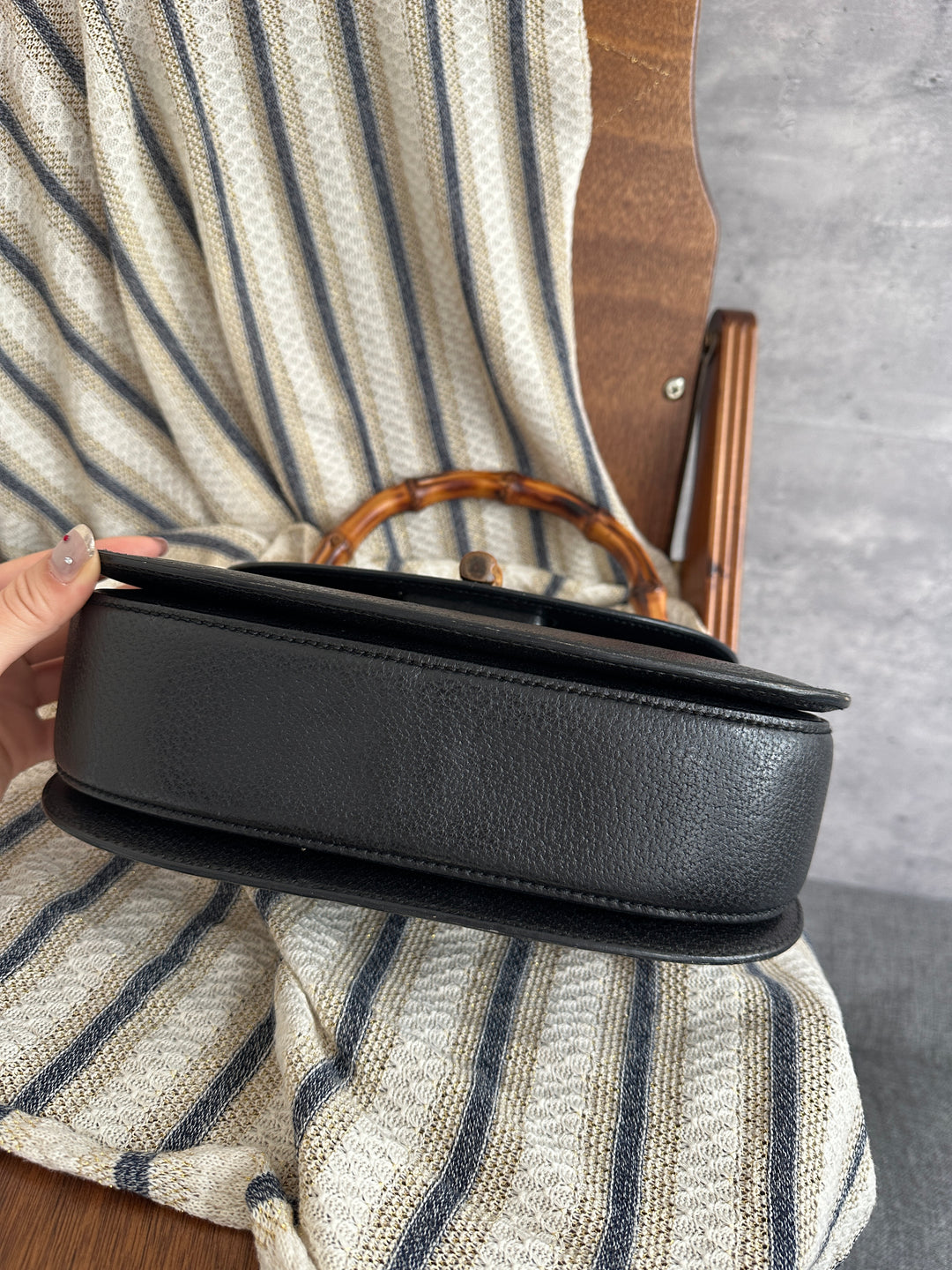Gucci Bamboo Handbag – Black Pigskin