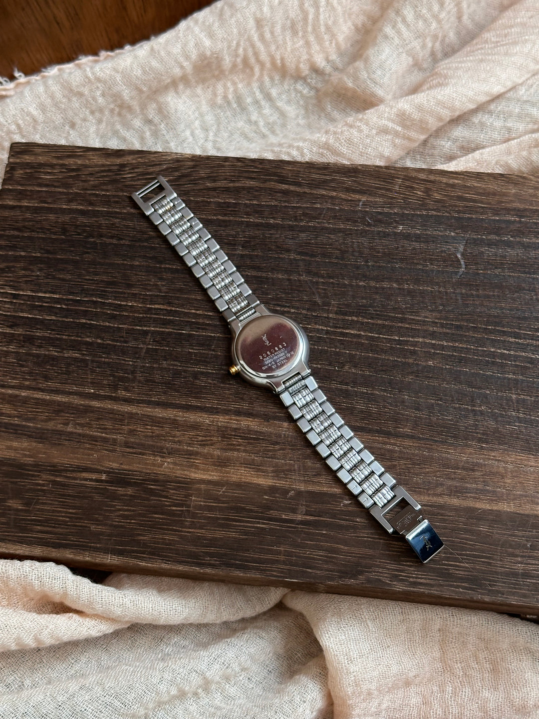 Yves Saint Laurent Vintage Watch 🤎✨｜Openwork Logo Dial × Two-Tone Bracelet × Rare Vintage Design