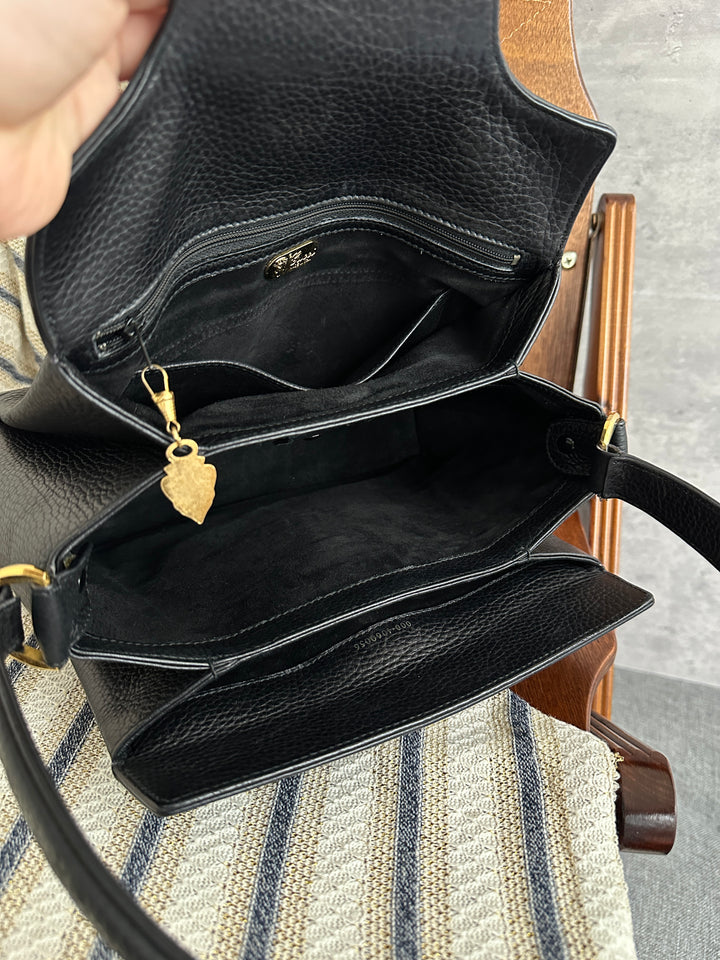 GUCCI Turnlock One-Shoulder Bag 🖤｜Black Cowhide Leather × Bamboo Turnlock × Structured Vintage Shape✨