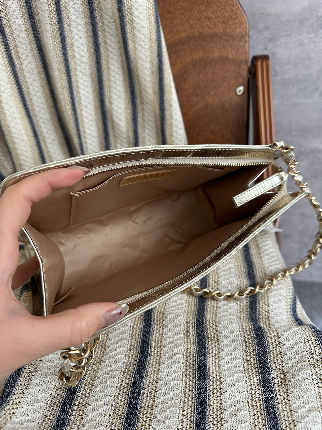 CHANEL Special Edition Embossed Mini Chain Bag