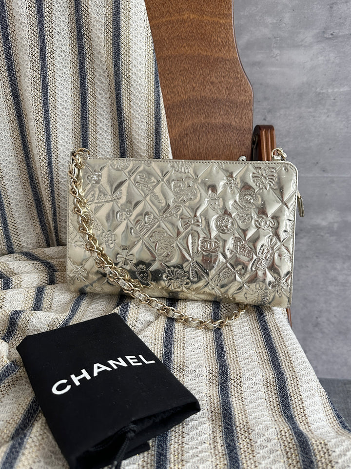 CHANEL Special Edition Embossed Mini Chain Bag