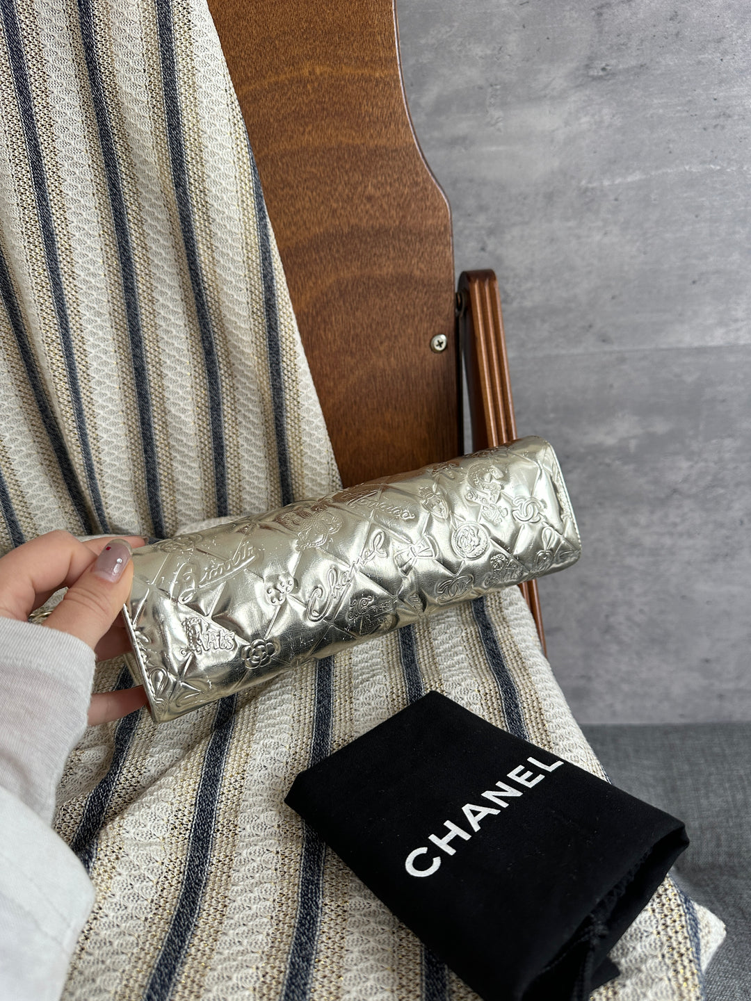 CHANEL Special Edition Embossed Mini Chain Bag