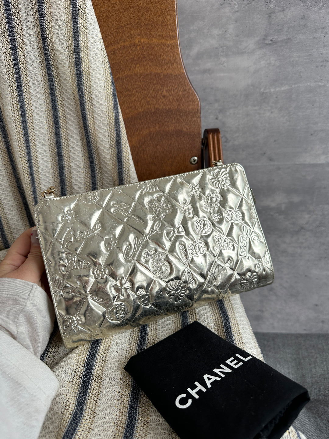 CHANEL Special Edition Embossed Mini Chain Bag