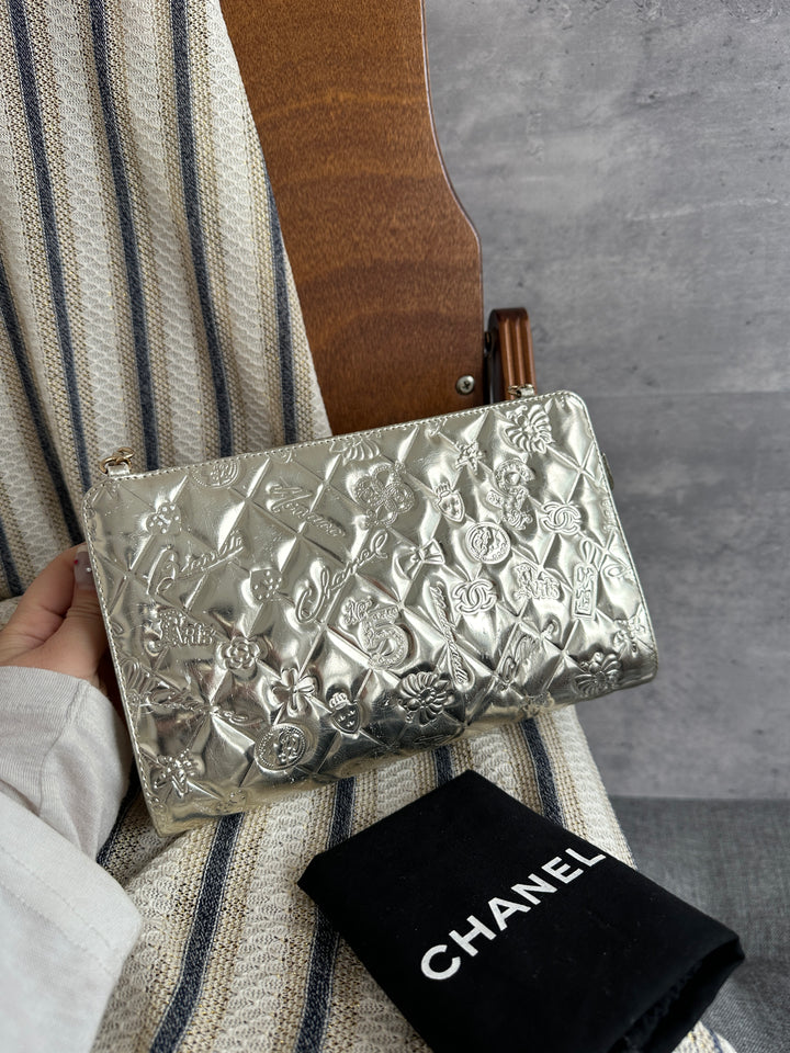 CHANEL Special Edition Embossed Mini Chain Bag