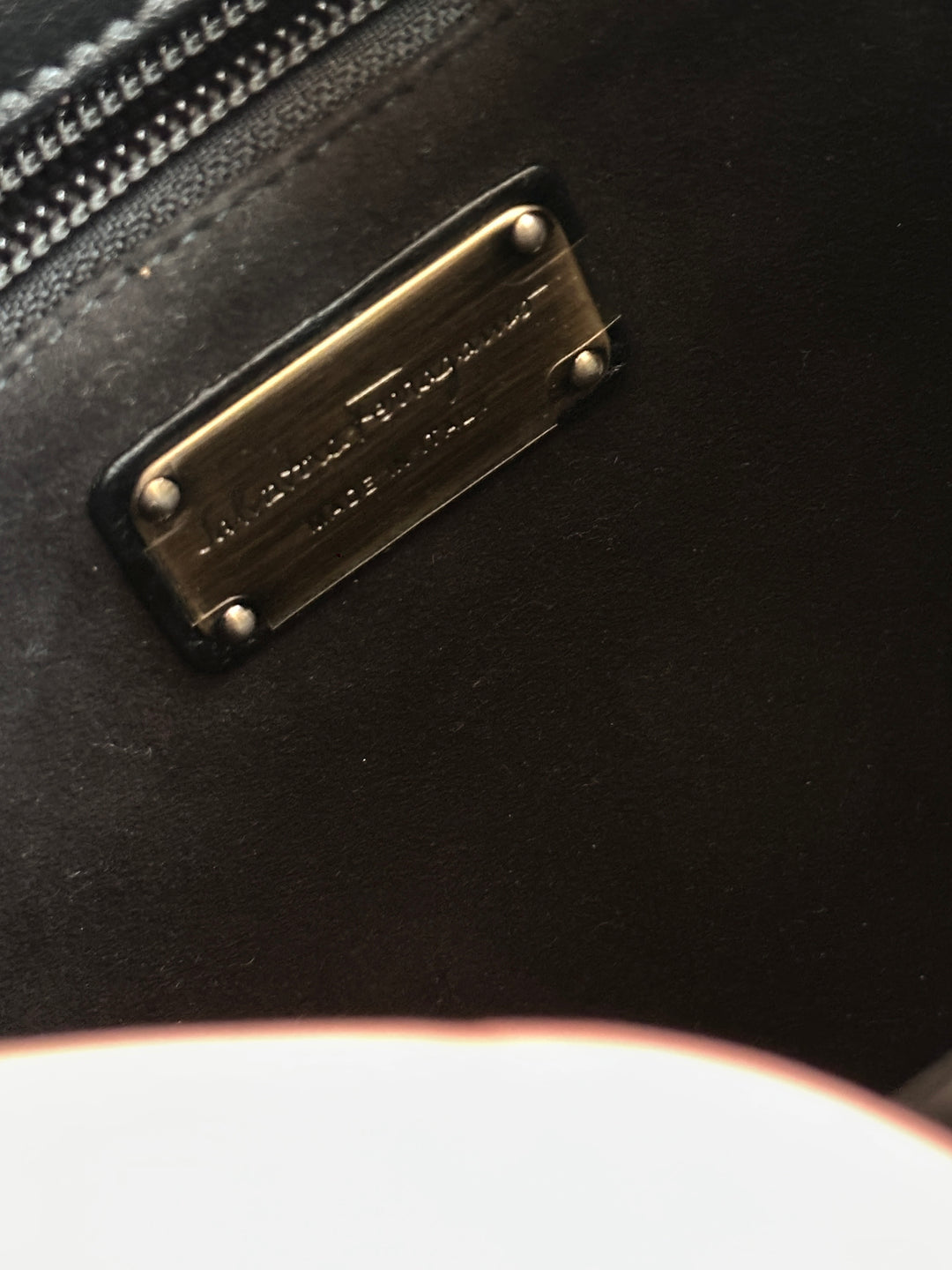 Ferragamo “So Black” Shearling Suede Tote 🖤 | Effortless Luxury with a Bold Twist