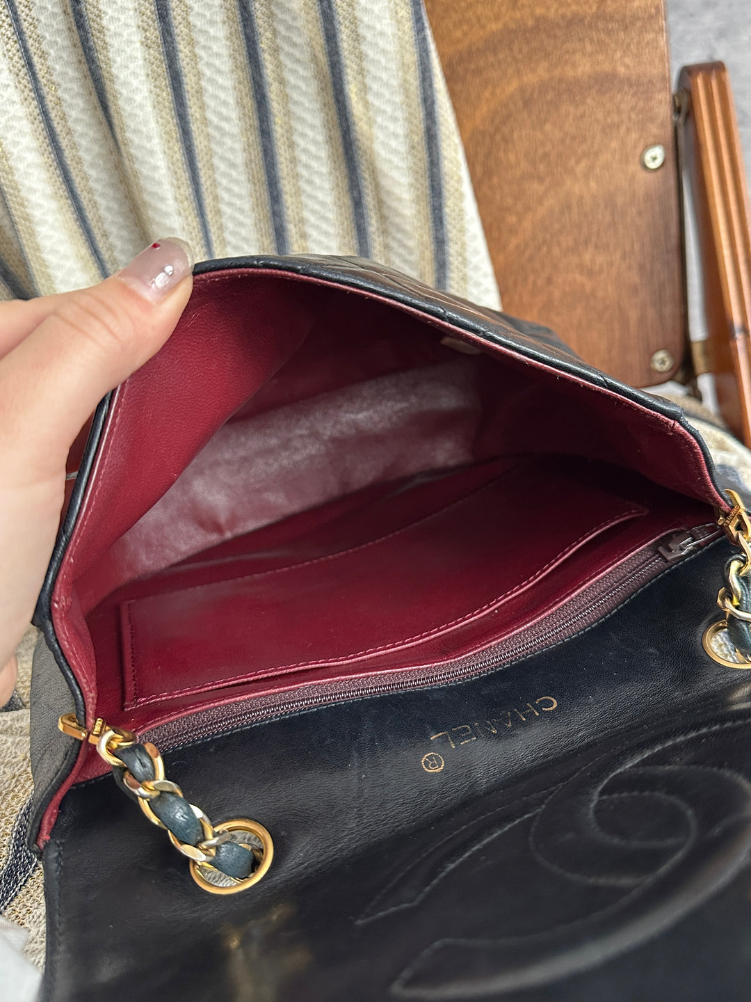 CHANEL Large CC Half-Moon Flap Chain Bag – Black (Small Size)