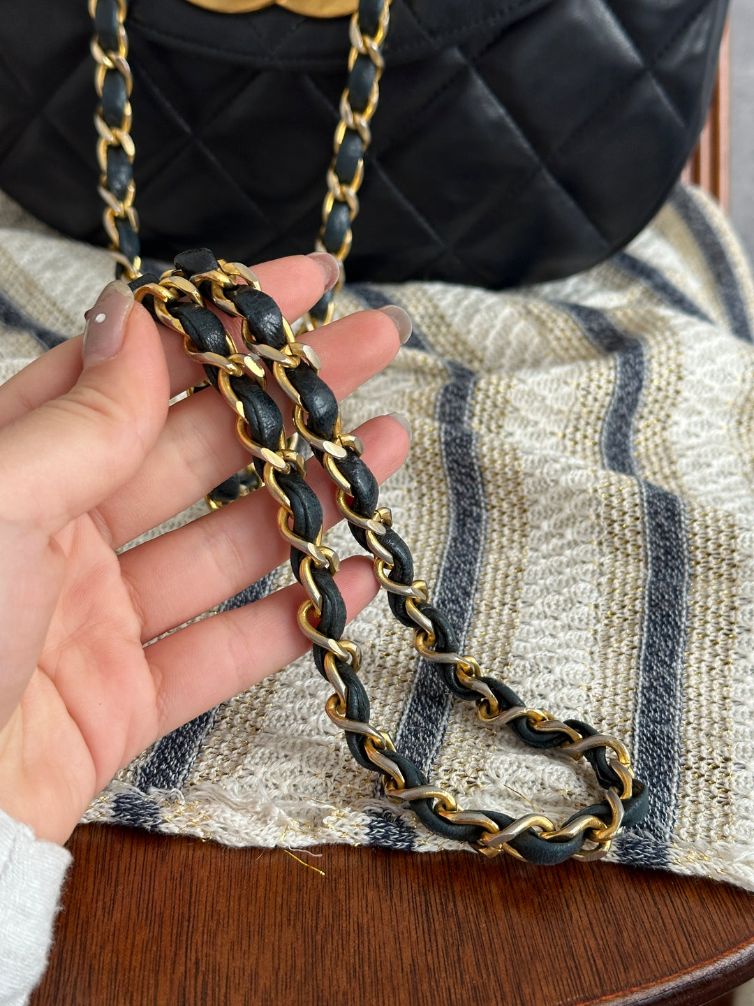 CHANEL Large CC Half-Moon Flap Chain Bag – Black (Small Size)