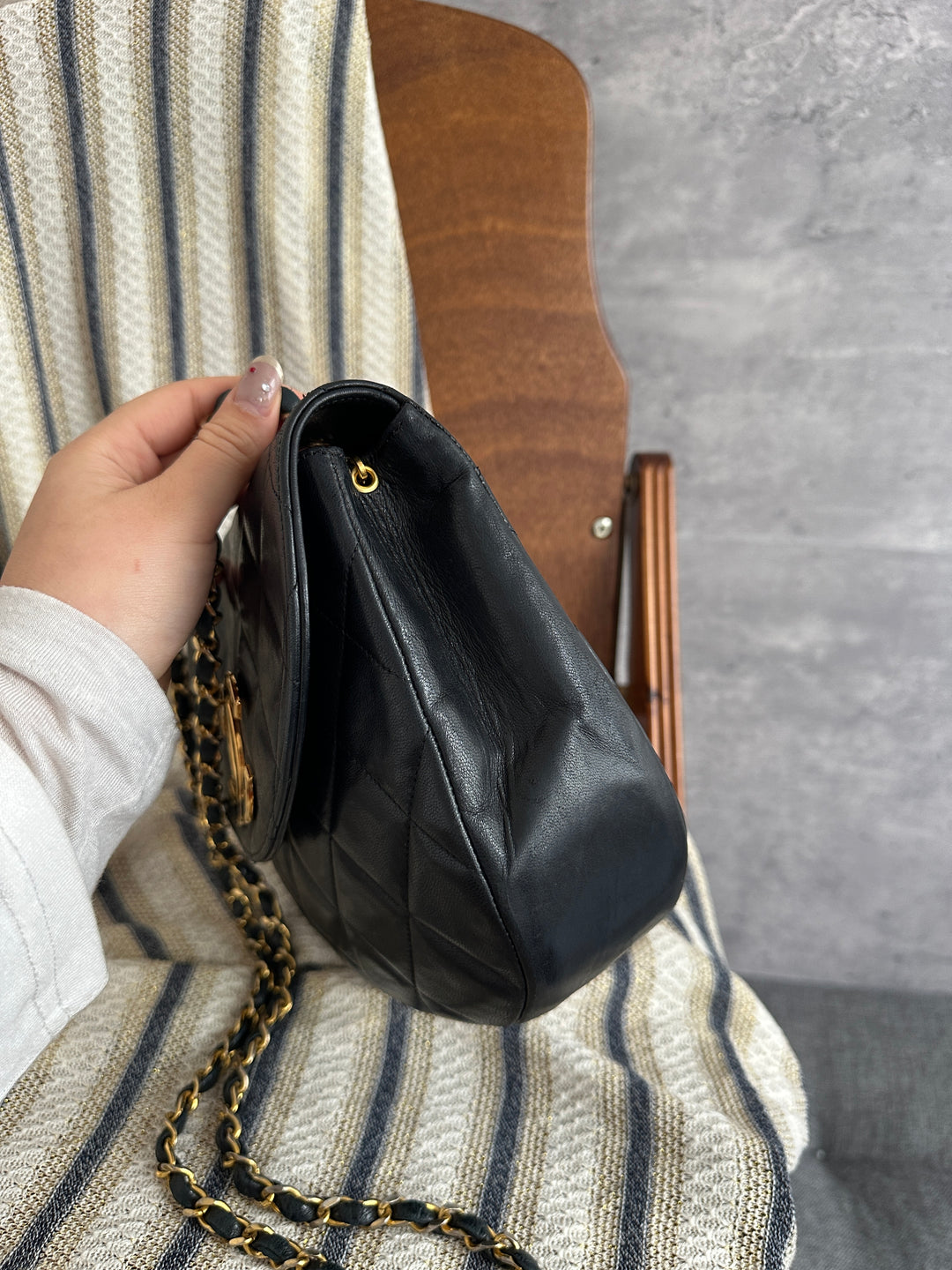 CHANEL Large CC Half-Moon Flap Chain Bag – Black (Small Size)