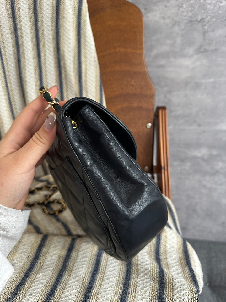 CHANEL Large CC Half-Moon Flap Chain Bag – Black (Small Size)