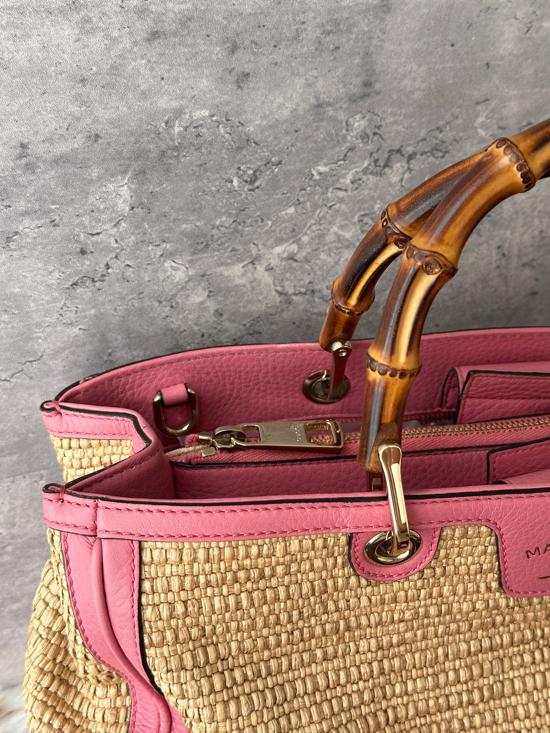 Gucci Bamboo Raffia Tote 💕｜Original Strap Included