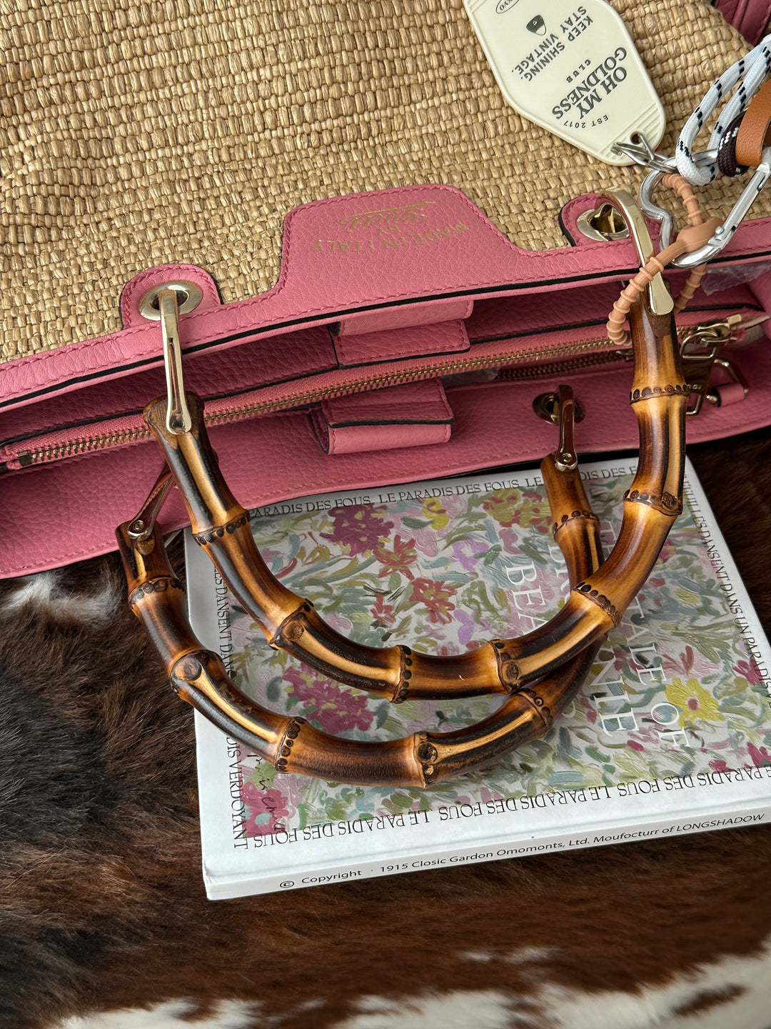 Gucci Bamboo Raffia Tote 💕｜Original Strap Included
