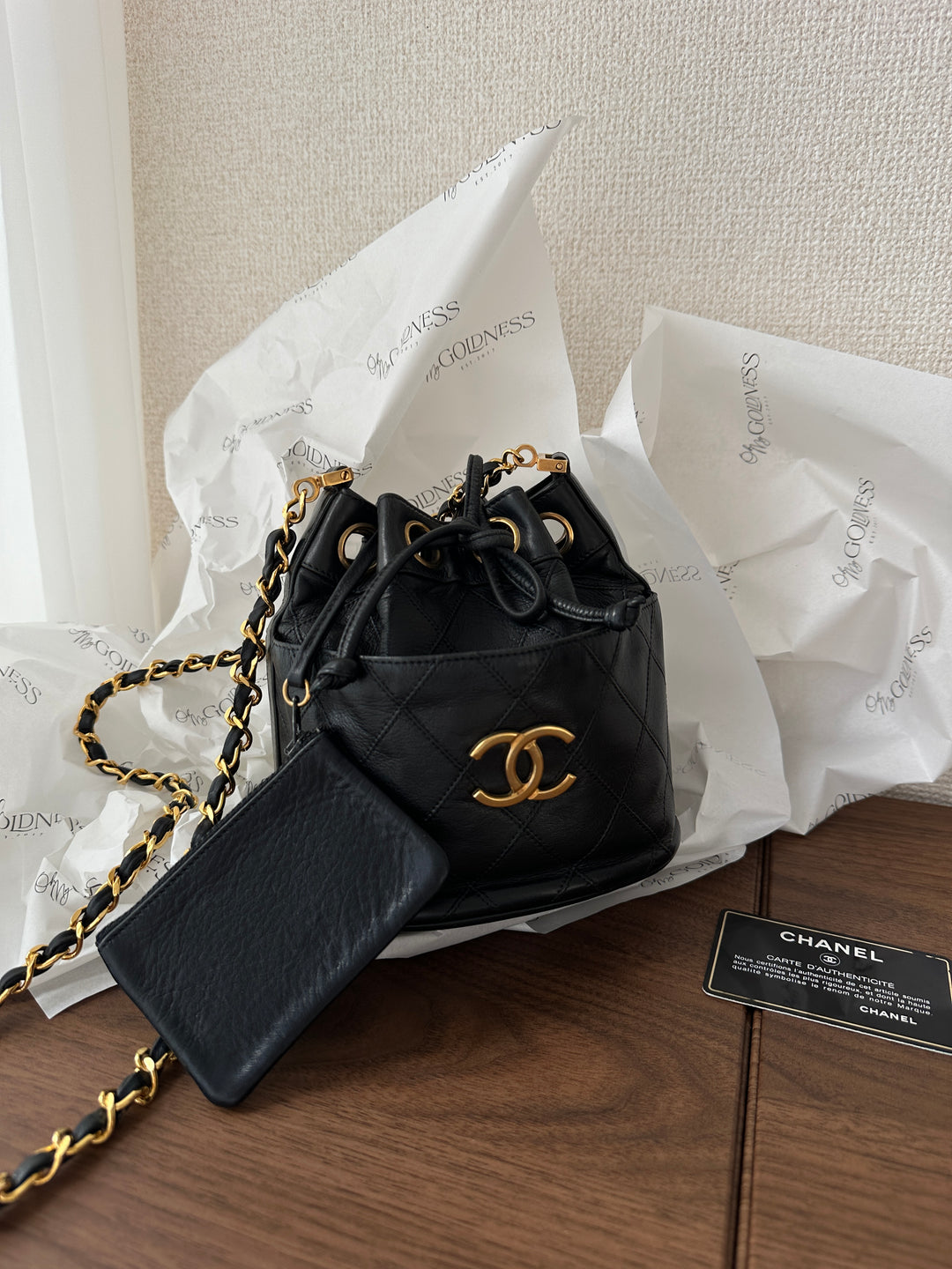 chain detail mini bucket backpack Chanel Mini Bucket Bag π€