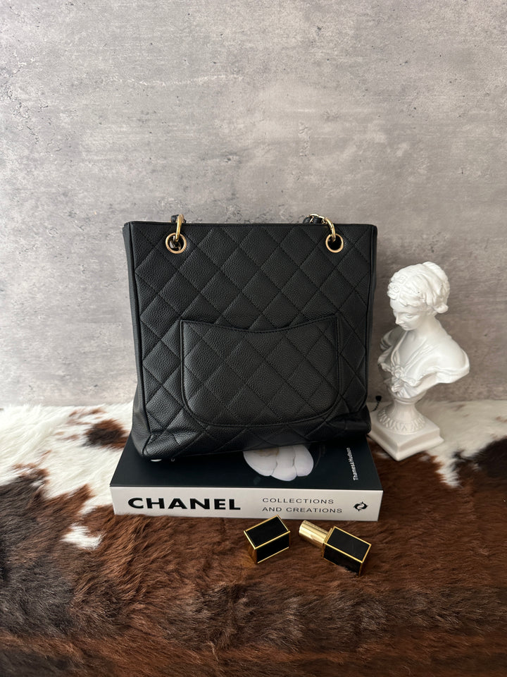 Chanel Vintage Caviar Big CC Chain Tote 🖤｜Quilted Leather・Statement CC Logo