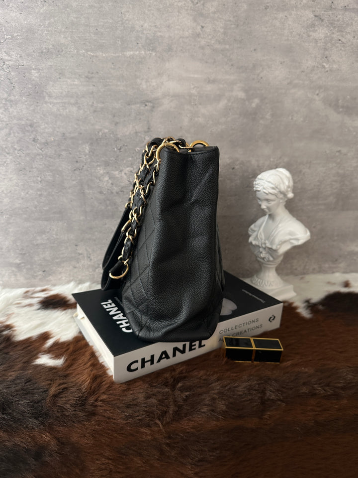 Chanel Vintage Caviar Big CC Chain Tote 🖤｜Quilted Leather・Statement CC Logo