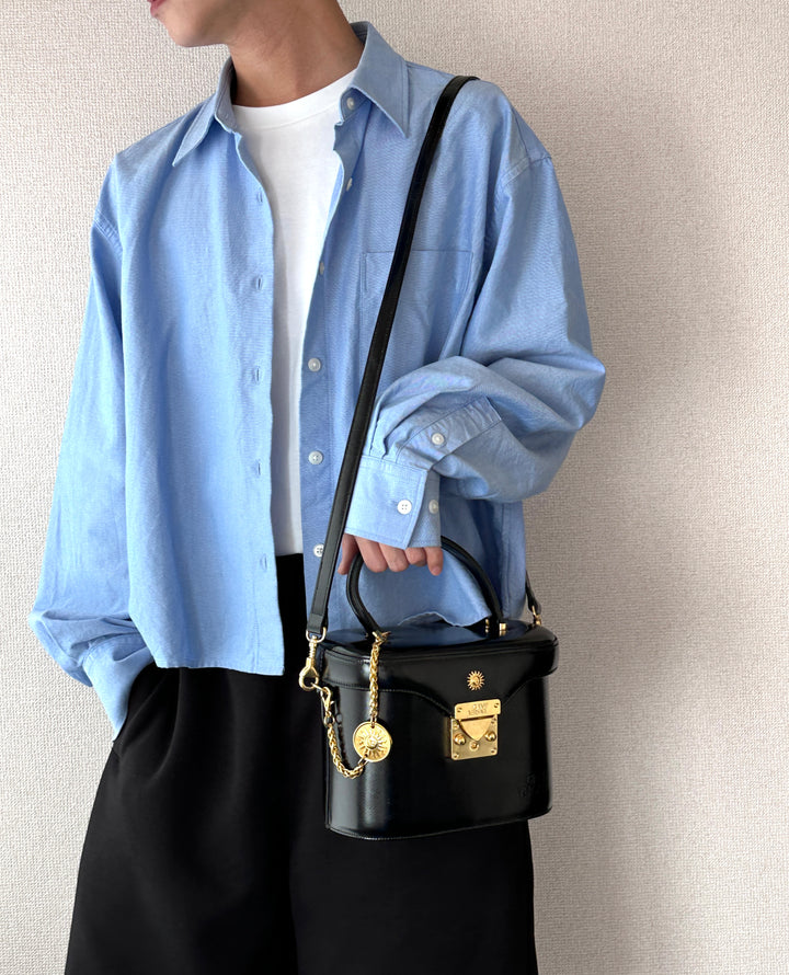 Versace Sun God Padlock Box Bag — Black Leather with Detachable Medallion Bracelet 🌞✨ Near-Mint Collector’s Piece