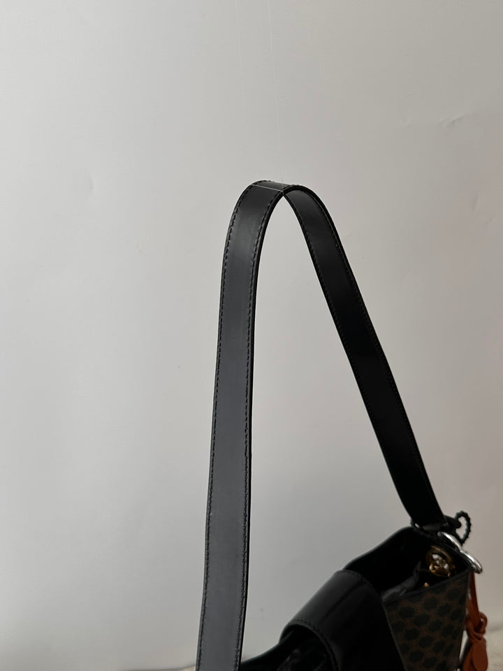 CELINE Macadam Small Tote / Shoulder Bag 🖤✨｜Rare Petite Size × Classic Gold Ring Details × Excellent Condition