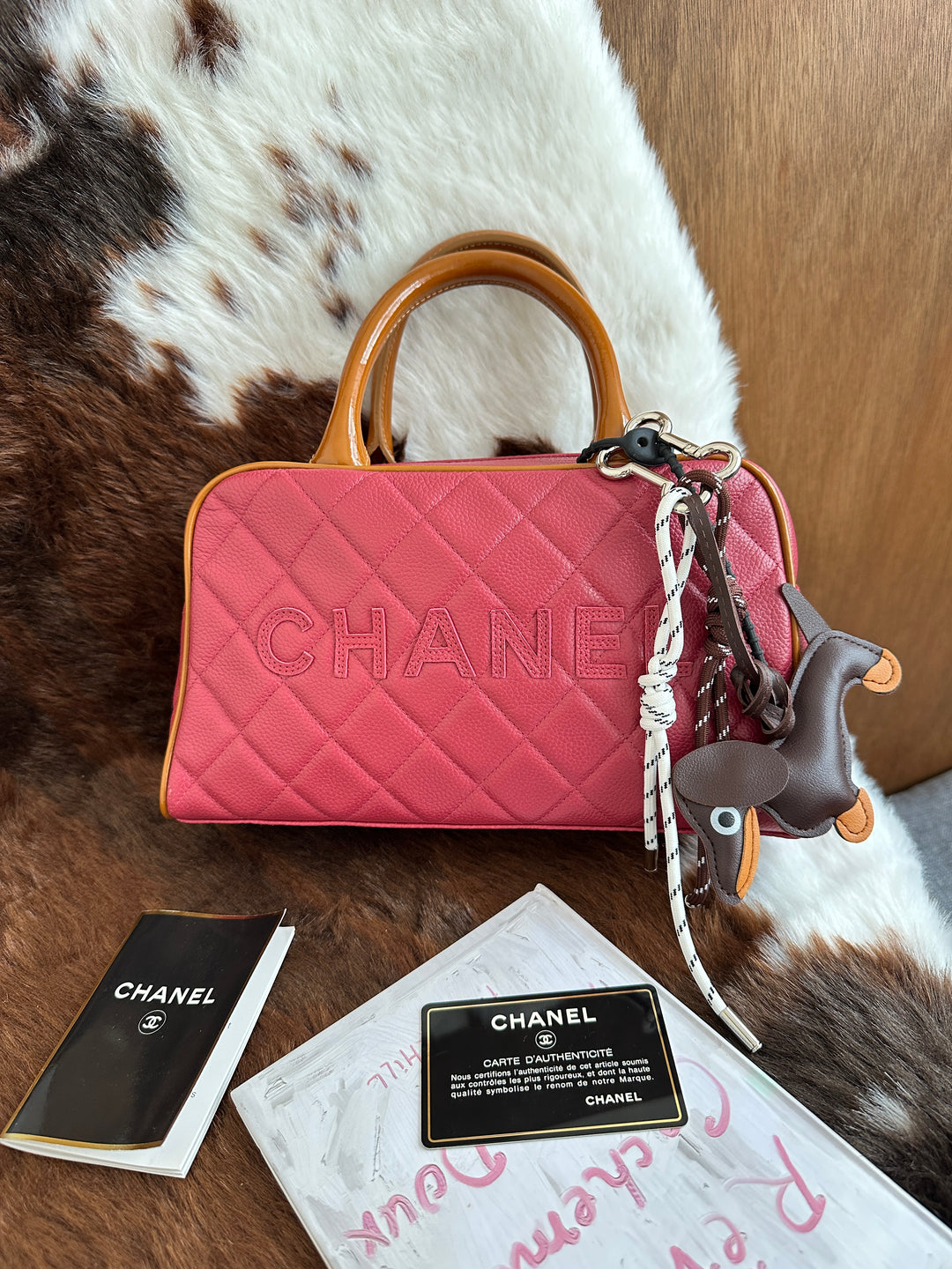 CHANEL Mini Quilted Bowling Bag 💕｜Pink Quilted Leather × Card &amp; Sticker × Practical Mini Size