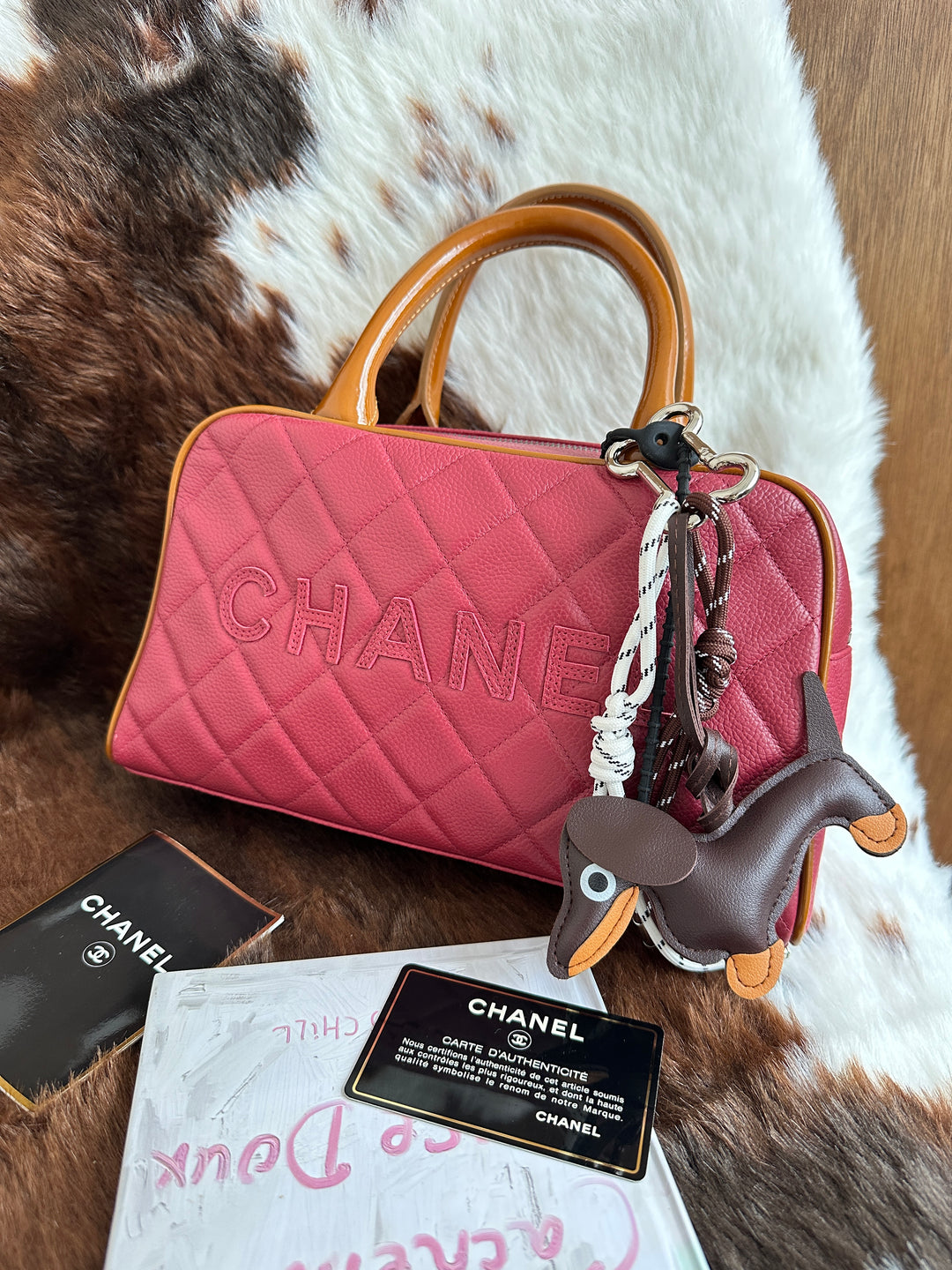 CHANEL Mini Quilted Bowling Bag 💕｜Pink Quilted Leather × Card &amp; Sticker × Practical Mini Size