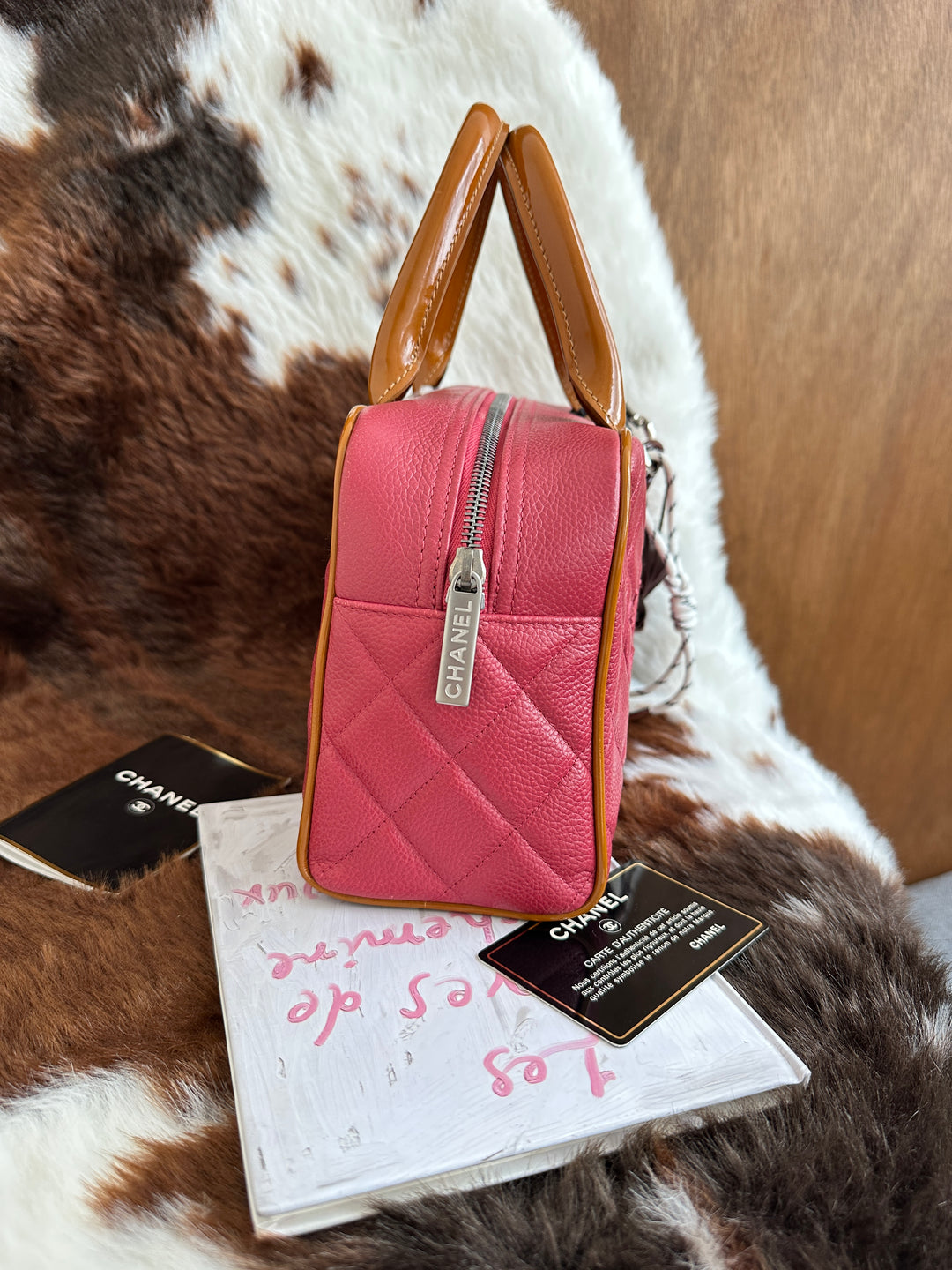CHANEL Mini Quilted Bowling Bag 💕｜Pink Quilted Leather × Card &amp; Sticker × Practical Mini Size