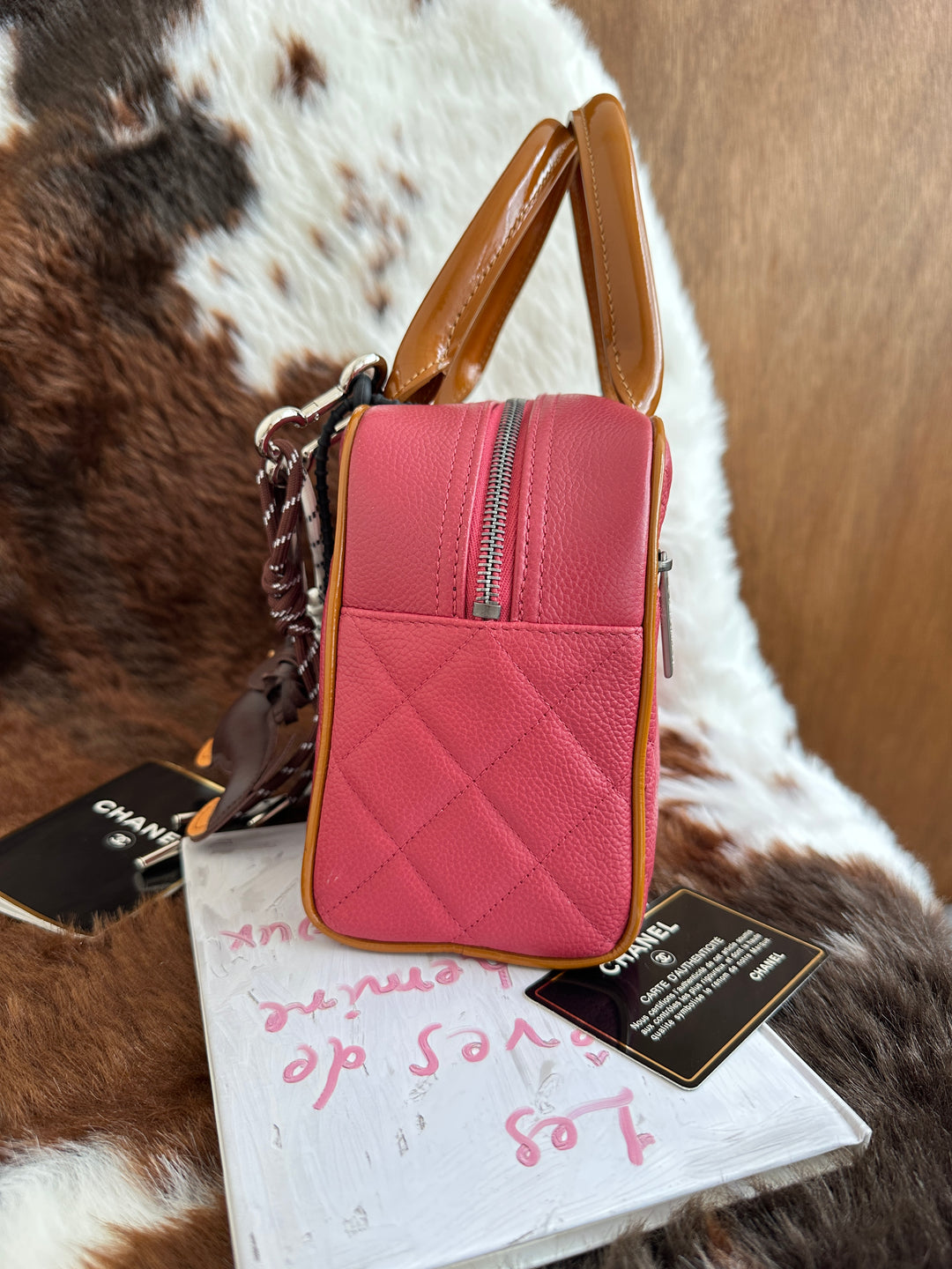 CHANEL Mini Quilted Bowling Bag 💕｜Pink Quilted Leather × Card &amp; Sticker × Practical Mini Size
