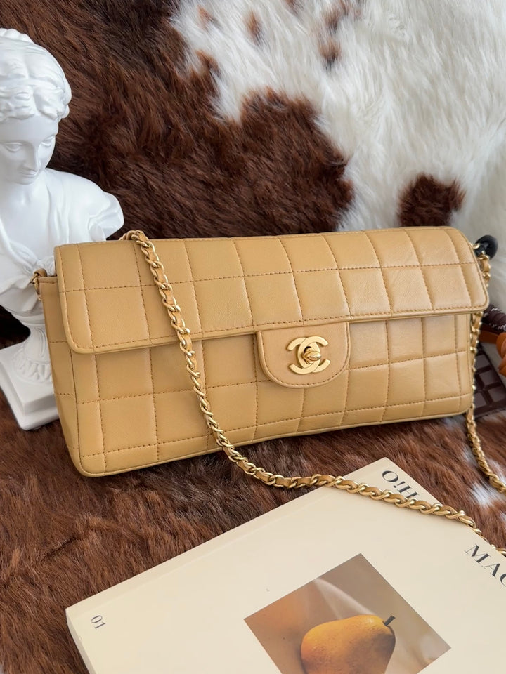 CHANEL Chocolate Bar East West Chain Bag 🤎｜Sticker Included × Full Leather × East West Silhouette