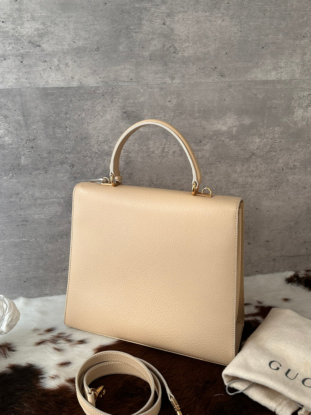 GUCCI Padlock Kelly-Style Top Handle Bag 🤎｜Full Set × Original Strap × Key &amp; Mirror
