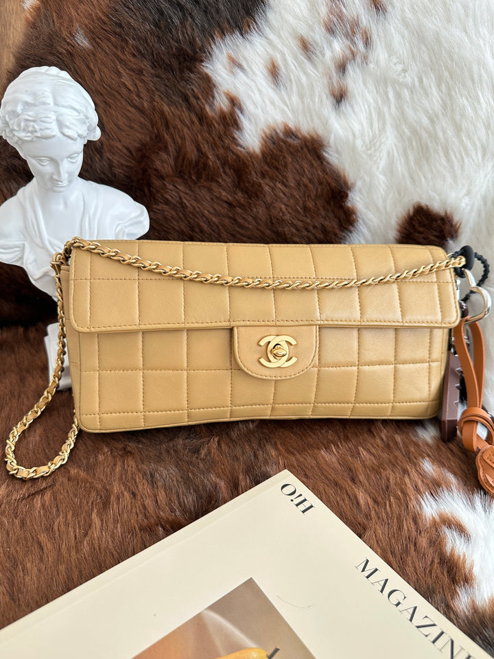 CHANEL Chocolate Bar East West Chain Bag 🤎｜Sticker Included × Full Leather × East West Silhouette