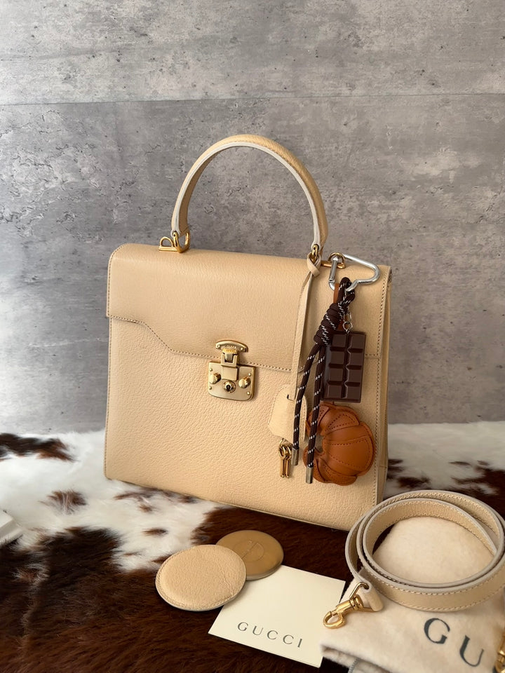 GUCCI Padlock Kelly-Style Top Handle Bag 🤎｜Full Set × Original Strap × Key &amp; Mirror