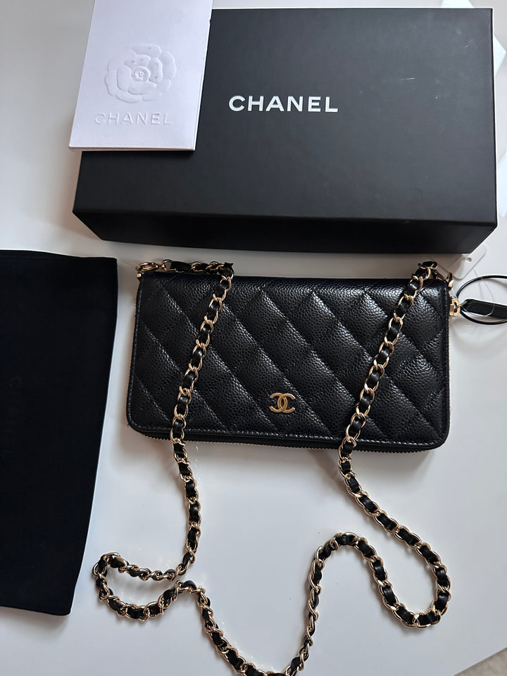 Chanel Caviar Leather Long Wallet on Chain 🖤 | Timeless Elegance, Everyday Luxury