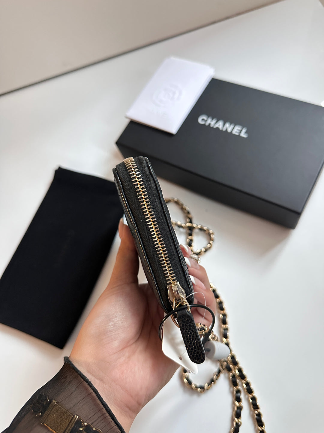 Chanel Caviar Leather Long Wallet on Chain 🖤 | Timeless Elegance, Everyday Luxury