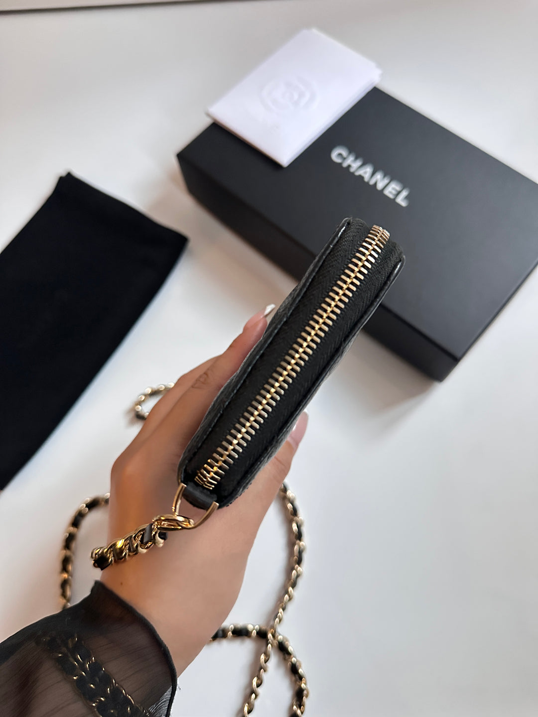 Chanel Caviar Leather Long Wallet on Chain 🖤 | Timeless Elegance, Everyday Luxury