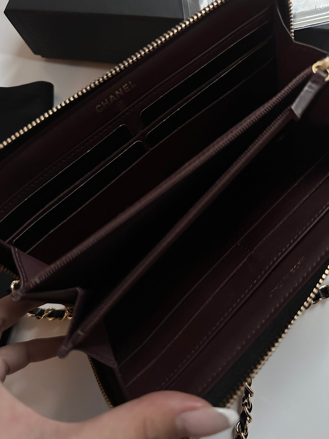 Chanel Caviar Leather Long Wallet on Chain 🖤 | Timeless Elegance, Everyday Luxury
