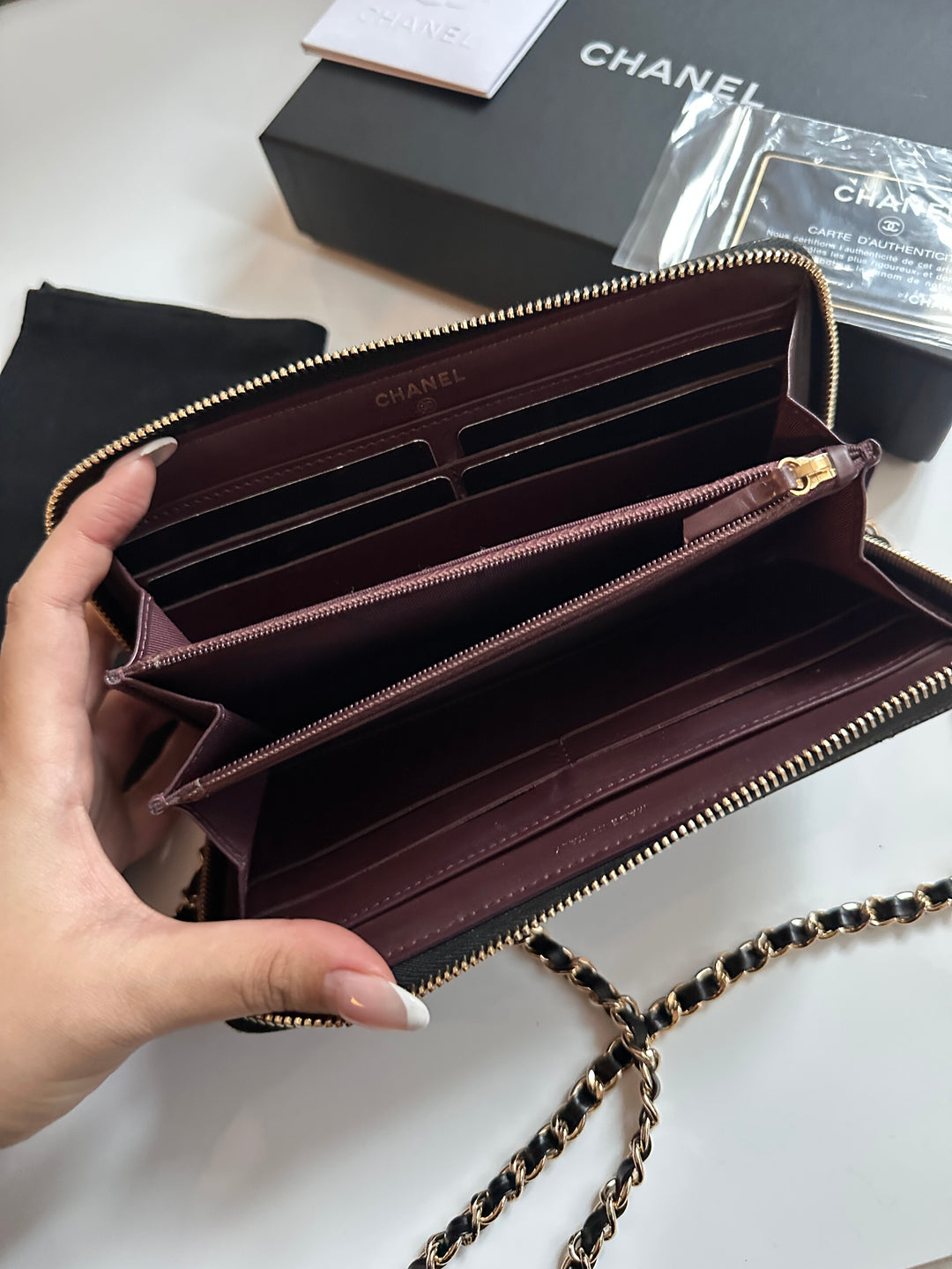 Chanel Caviar Leather Long Wallet on Chain 🖤 | Timeless Elegance, Everyday Luxury