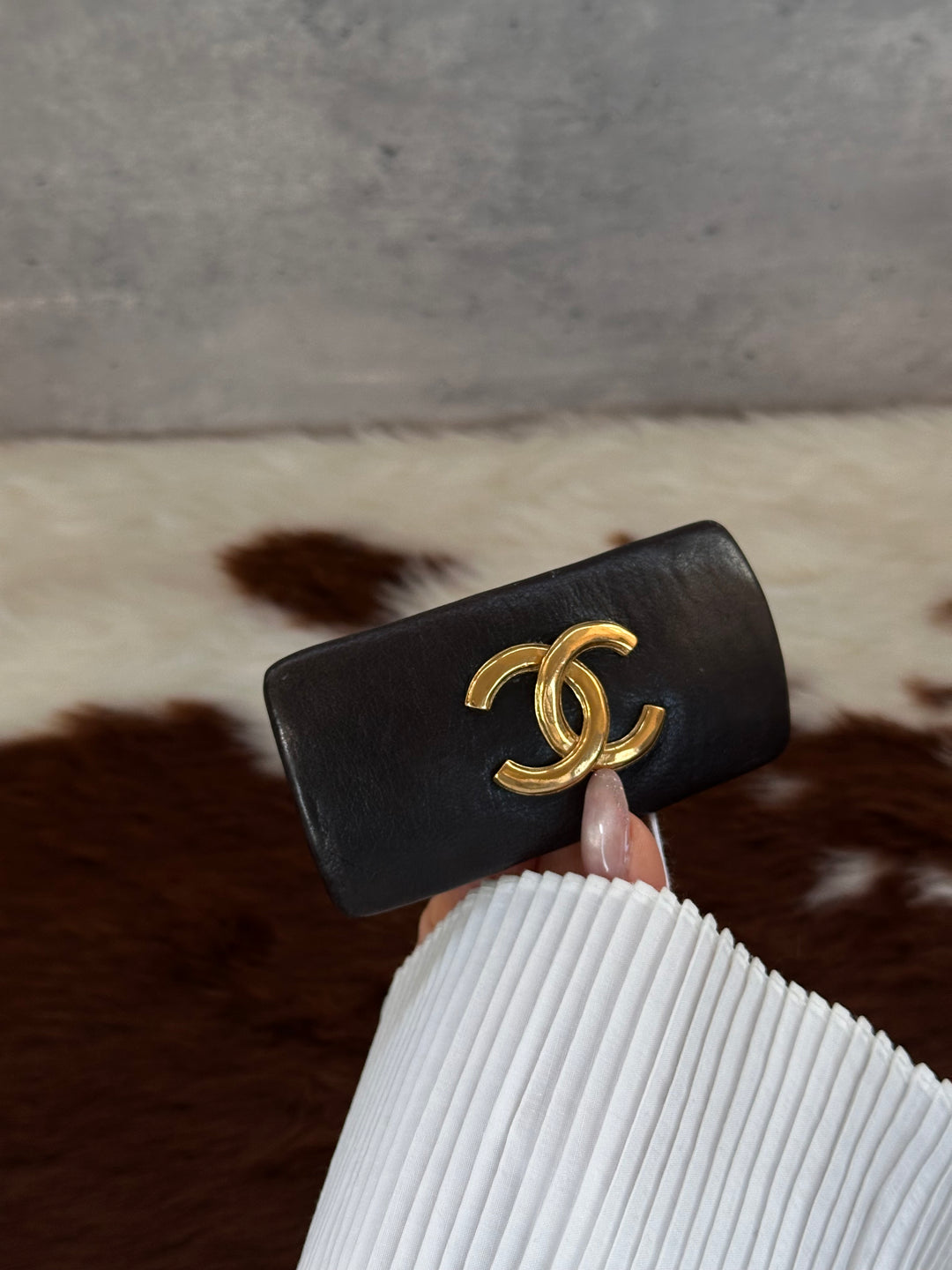 CHANEL CC Lambskin Hair Barrette 🤎✨｜Chocolate Elegance × Iconic Gold CC × Parisian Chic