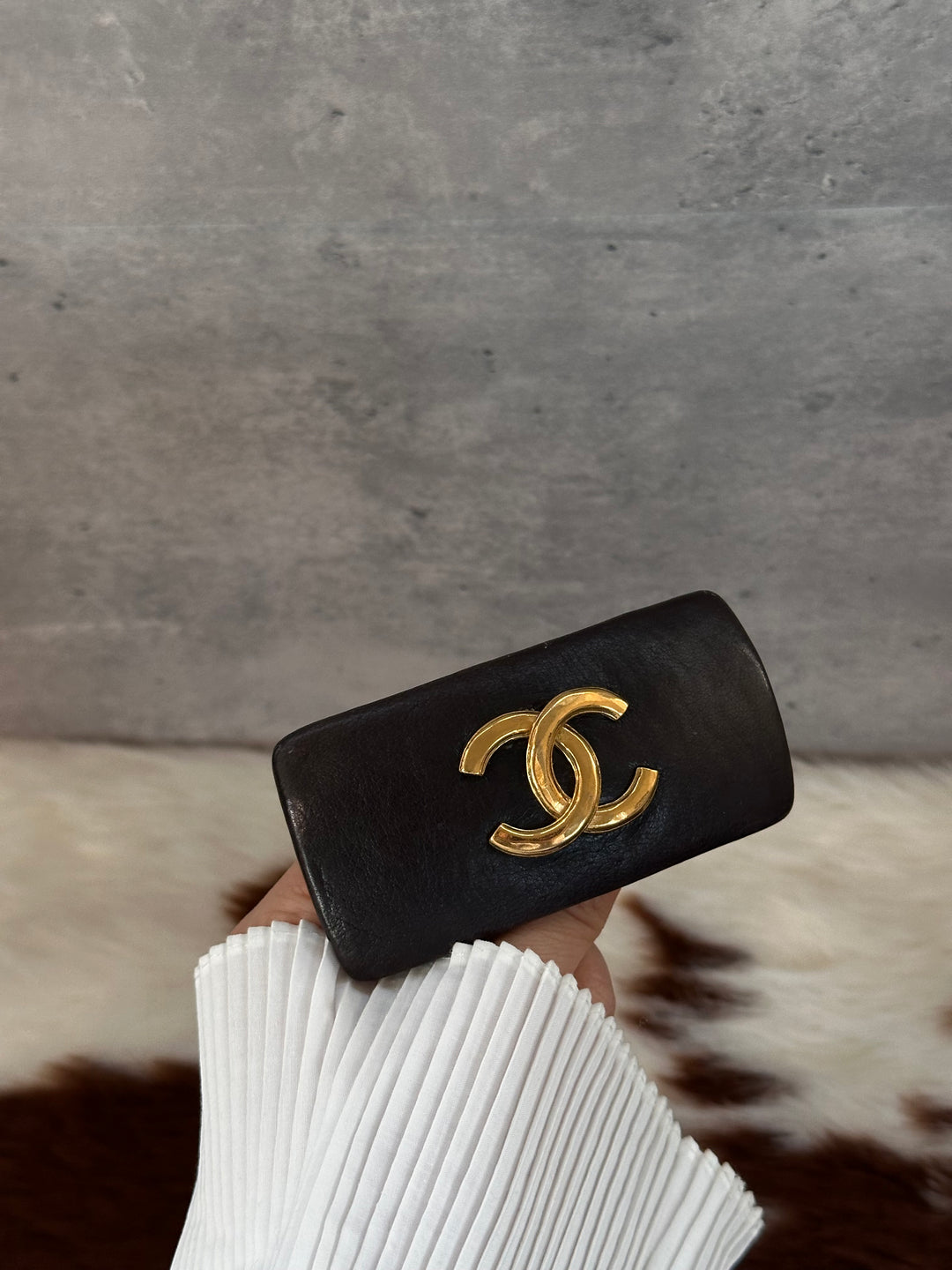 CHANEL CC Lambskin Hair Barrette 🤎✨｜Chocolate Elegance × Iconic Gold CC × Parisian Chic