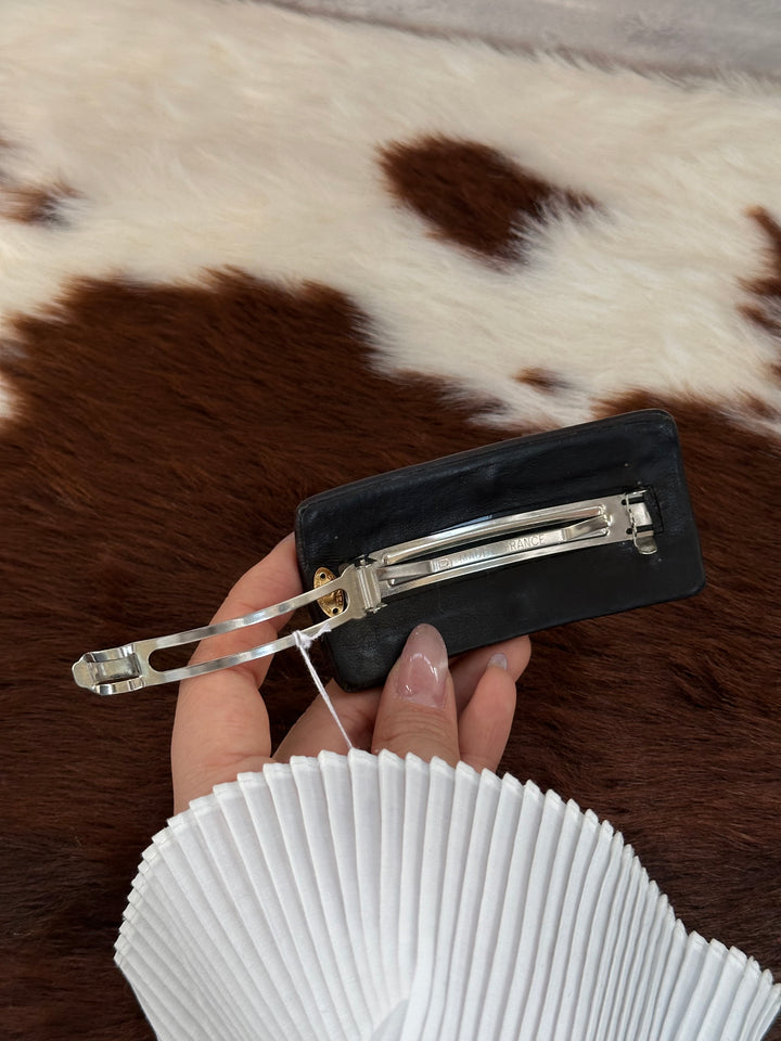CHANEL CC Lambskin Hair Barrette 🤎✨｜Chocolate Elegance × Iconic Gold CC × Parisian Chic